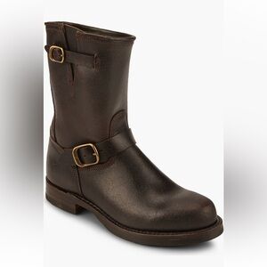 NEW FRYE John Addison Engineer Dark Brown Leather Boot Men’s 8.5 M